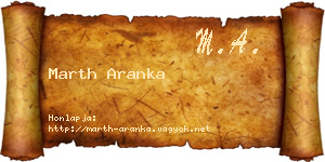Marth Aranka névjegykártya